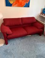 Cassina Maralunga tweezitter 2-zitsbank sofa rood vintage, Ophalen, Gebruikt, 75 tot 100 cm, Stof