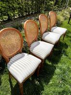 Set van 4 antieke houten eetkamerstoelen, Huis en Inrichting, Ophalen, Hout, Bruin, Zo goed als nieuw