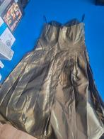 Mooie feestelijk strapless jurk groen/brons mt 36 op te hale, Ophalen, Galajurk, Maat 36 (S), Gedragen