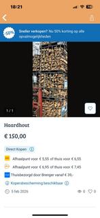 Gekloofd haardhout lengte25(30cm), Tuin en Terras, 3 tot 6 m³, Ophalen of Verzenden