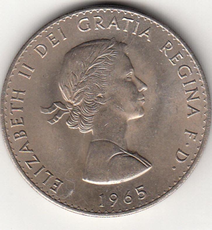 Engeland Elisabeth II - One Crown 1965 Churchill - KM#910, Postzegels en Munten, Munten | Europa | Niet-Euromunten, Overige landen