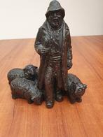 Metalen beeldje Schaapherder met Kudde, Ophalen of Verzenden