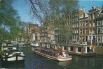 D270 Gelopen ansichtkaart woonboten herengracht amsterdam, Ophalen of Verzenden, 1980 tot heden, Gelopen, Noord-Holland