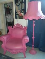 Roze rubber design JSPR fauteuil + lamp Plastic Fantastic, Ophalen, Gebruikt, 50 tot 75 cm, Plastic Fantastic, New Baroque