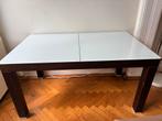 Cinna wood and glass adjustable dining table, Ophalen, Gebruikt, Eikenhout, 200 cm of meer