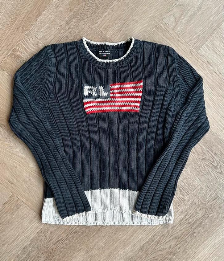 Ralph lauren amerikaanse vlag trui maat L, Kleding | Heren, Truien en Vesten, Zo goed als nieuw, Maat 52/54 (L), Blauw, Ophalen of Verzenden