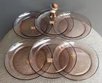 6 vintage violetbruin Duralex vicasa mode diner borden 22.5, Huis en Inrichting, Keuken | Servies, Nieuw, Ophalen of Verzenden
