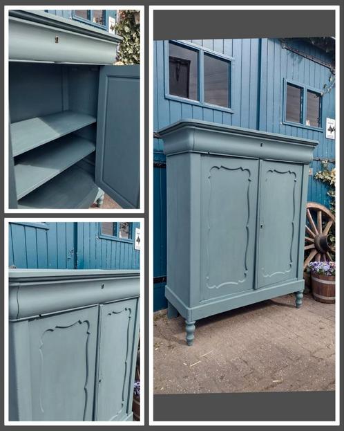 Kledingkast biedermeier meidenkast Frans blauw, Huis en Inrichting, Kasten | Kledingkasten, Nieuw, 50 tot 75 cm, Ophalen