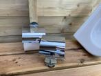 2 toiletrol houders chroom, Ophalen of Verzenden, Zo goed als nieuw, Chroom