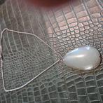 zilveren hanger met maansteen inclusief ketting, Ophalen of Verzenden