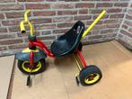 Kinderfiets met stang  en 3 wielen rood geel, Minder dan 16 inch, Gebruikt, Zijwieltjes, Ophalen of Verzenden