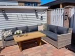 Loungeset met houten tuintafel, Tuin en Terras, Tuinsets en Loungesets, Ophalen, Gebruikt, 6 zitplaatsen, Loungeset