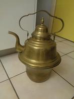 Grote geelkoperen Waterketel met roodkoperen bak eronder., Antiek en Kunst, Ophalen, Koper