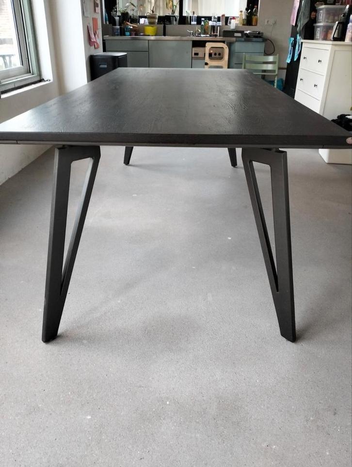 H&H Eettafel - 100x220cm - Eikenhout, Huis en Inrichting, Tafels | Eettafels, Gebruikt, 100 tot 150 cm, 200 cm of meer, Vijf personen of meer