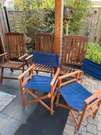 Houten tuinstoelen 5 stuks, Tuin en Terras, Tuinsets en Loungesets, Ophalen, 5 zitplaatsen, Gebruikt, Stoel