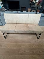 Lederen Eettafel stoel en bankjes, Ophalen, 125 tot 150 cm, Leer, Zo goed als nieuw