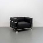 1x Cassina Le Corbusier LC3 fauteuil Zwart - Leer, Niet ingevuld, Minder dan 75 cm, Niet ingevuld, Leer