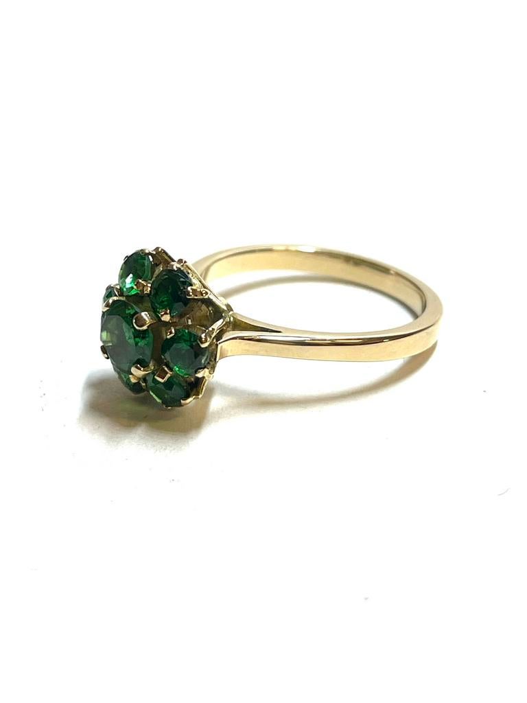 18k gouden ring met groene stenen, Sieraden, Tassen en Uiterlijk, Ringen, -, -, Ophalen of Verzenden, Dame