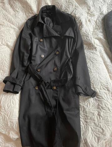 H&M Dames Trenchcoat – Maat 50 – Zwart Zo goed als nieuw beschikbaar voor biedingen