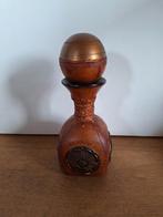 Vintage Italiaanse Karaf bekleed met leer., Antiek en Kunst, Ophalen of Verzenden