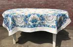 Tafelkleed blauw wit bloemen - 100% linnen Nieuw, Huis en Inrichting, Tafelkleden, Ophalen of Verzenden, Nieuw, Rechthoek, Binnen