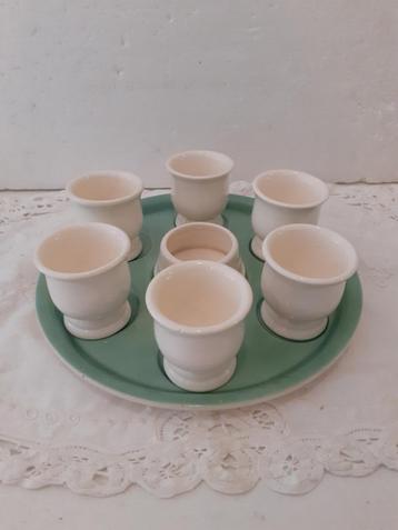 Societe Ceramique - mooi compleet eiersetje met zoutbakje beschikbaar voor biedingen