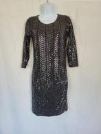 Prachtige cocktailjurk zilveren paillettes en zilverdraad 38, Maat 38/40 (M), ., Cocktailjurk, Ophalen of Verzenden