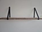 Steigerhouten wandplanken met stalen beugels, Ophalen of Verzenden, Gebruikt