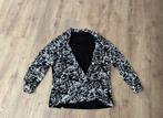 Zwart met witte Magna dames blouse maat 52 / 54, Kleding | Dames, Blouses en Tunieken, Zwart, Maat 46/48 (XL) of groter, Ophalen of Verzenden