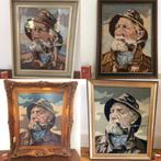 Vier Dorus Rijkers geborduurd zeeman klassiek opa oude man, Schilderij, Gebruikt, Ophalen of Verzenden, Oorspronkelijke maker