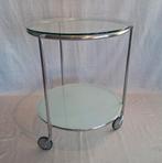Vintage Ikea Strind Trolleytafel (Twee beschikbaar), Huis en Inrichting, Tafels | Bijzettafels, Ophalen, Gebruikt, Rond, Minder dan 55 cm