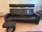 Stressless relax bank 3-zitplaatsen met hocker, Huis en Inrichting, Ophalen, Relax, Gebruikt, 125 cm of meer
