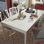 EKEDALEN Uitschuifbare tafel, wit, 180/240x90 cm, Huis en Inrichting, Ophalen, Overige materialen, 50 tot 100 cm, Zo goed als nieuw