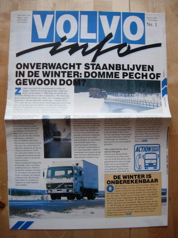 Volvo Info Krant 1987 nr. 1 - F16 F12 F10 FL6, Boeken, Auto's | Folders en Tijdschriften, Zo goed als nieuw, Volvo, Ophalen