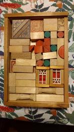 Antieke houten blokkendoos vintage retro, Ophalen, Gebruikt