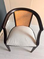 Vintage Stoel met Riet en Stof, Huis en Inrichting, Ophalen, Gebruikt, Zwart, Eén