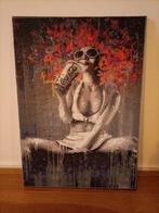 Pop Art Girl drinkt cola, Ophalen, 50 tot 75 cm, Nieuw, Schilderij