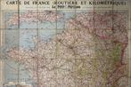 Antieke Carte de France nostalgische route kaart op canvas, Ophalen of Verzenden