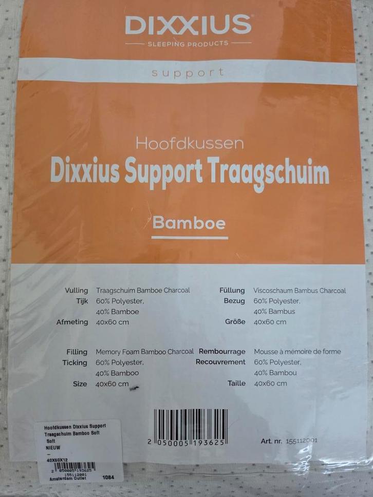 2 Dixxius Support Traagschuim Bamboe Kussens, Huis en Inrichting, Slaapkamer | Beddengoed, Zo goed als nieuw, Kussen, Eenpersoons