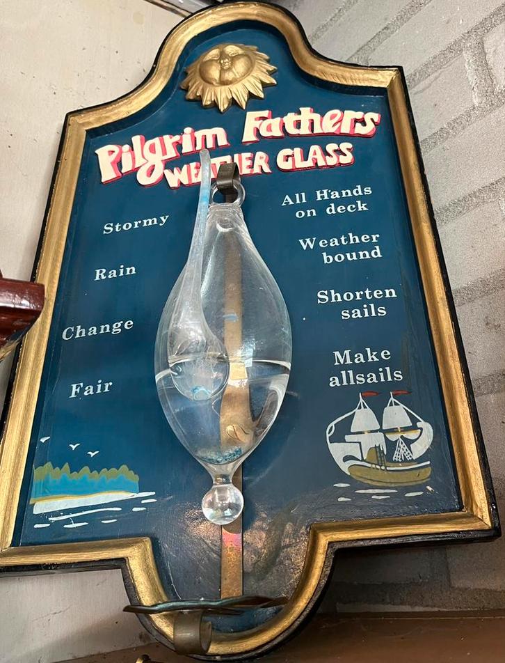 Pilgrim Fathers Weerglas – Wandbarometer in maritieme stijl, Verzamelen, Efteling, Zo goed als nieuw, Overige typen, Ophalen of Verzenden