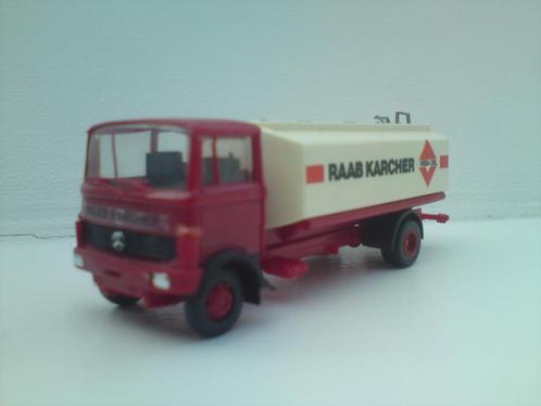 Busch / Praline Mercedes LP809 tankwagen Raab Karcher., Hobby en Vrije tijd, Modelauto's | 1:87, Zo goed als nieuw, Bus of Vrachtwagen