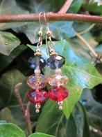 Oorbellen Shiny Colours kristalglas facet rondellen  goud, Sieraden, Tassen en Uiterlijk, Oorbellen, Hangers, Nieuw, Rood, Goud