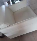 Campodefiorie kalfsleren stoel italiaans design, Wit, Leer, Ophalen of Verzenden, Zo goed als nieuw