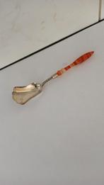 suikerschep met agaat, Ophalen of Verzenden, Zilver