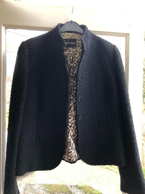 Emporio Armani elegant zwart boucle jasje wolmix mt 40, Kleding | Dames, Jasjes, Kostuums en Pakken, Gedragen, Jasje, Maat 38/40 (M)
