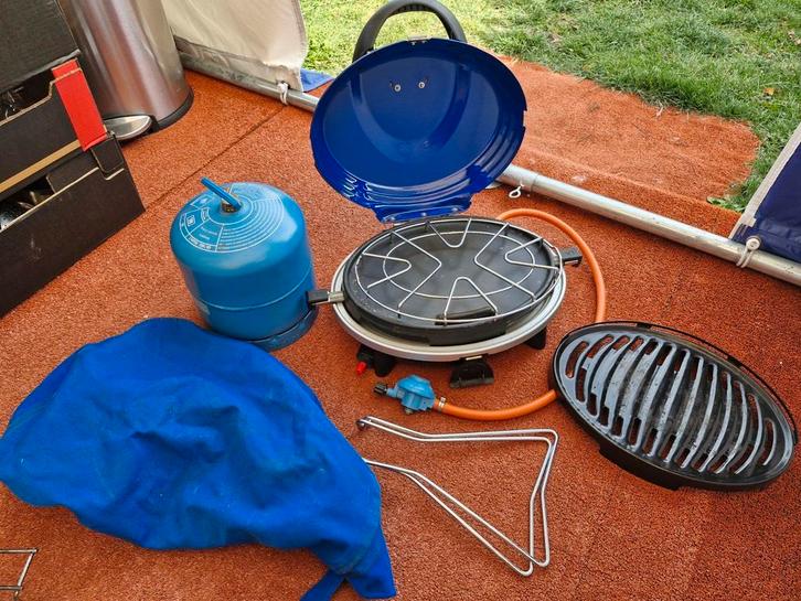 Camping bbq 3 in 1 tafelmodel, Caravans en Kamperen, Kampeeraccessoires, Gebruikt, Ophalen of Verzenden