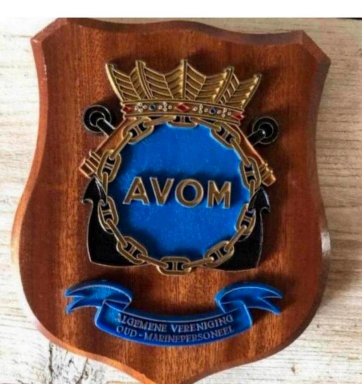 Marine Wapenschild  AVOM, Verzamelen, Militaria | Algemeen, Marine, Embleem of Badge, Nederland, Verzenden