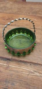 Brama kristal bonbonschaaltje schaaltje hengsel groen glas, Ophalen of Verzenden