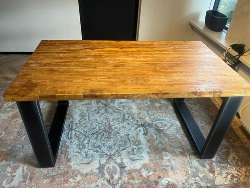 Eettafel Romaro, Pronto Wonen 160x90 Teakhout Mix Rough, Huis en Inrichting, Tafels | Eettafels, Zo goed als nieuw, 50 tot 100 cm
