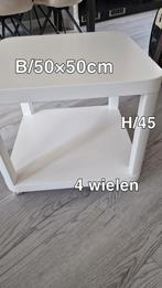 Bijzettafel witte, Minder dan 55 cm, Rond, Ophalen of Verzenden, Zo goed als nieuw